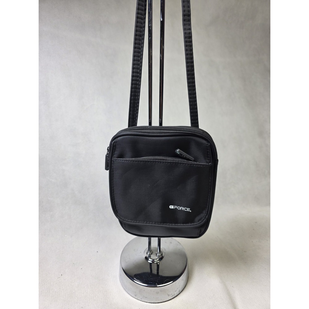 GForce Black Crossbody Bag Compact Travel Shoulder Bag Adjustable Strap